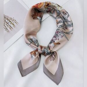 Floral Silk Scarf - Pink and Lavender